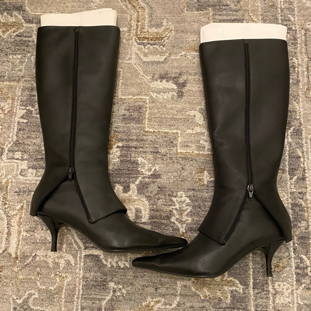 Jeffery Campbell Cover Up Kitten Heel Knee-High Boots